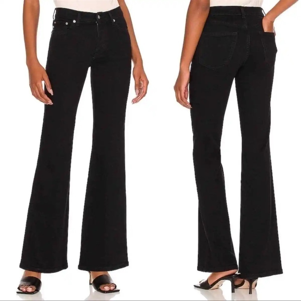 Lovers And Friends 26 (2) Jeans River Low Rise Ultra Flare Womens Stretch Black